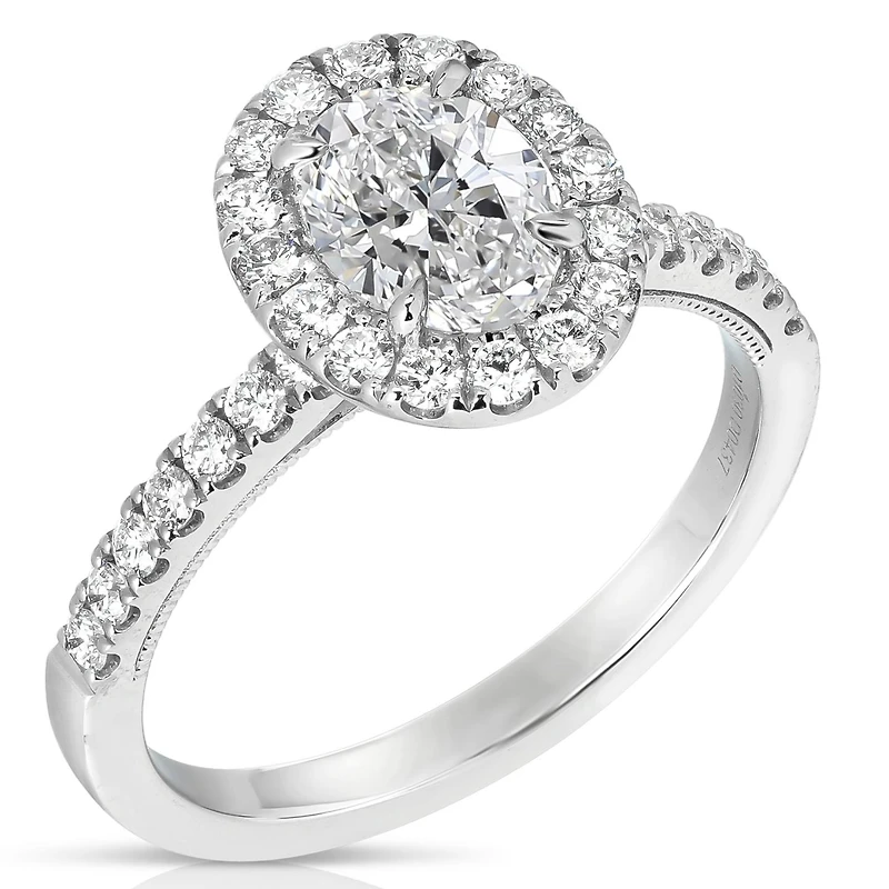 New Brilliance Lab Grown 2.10CTW Oval Cut Diamond Ring in 14K White Gold