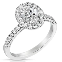 New Brilliance Lab Grown 2.10CTW Oval Cut Diamond Ring in 14K White Gold