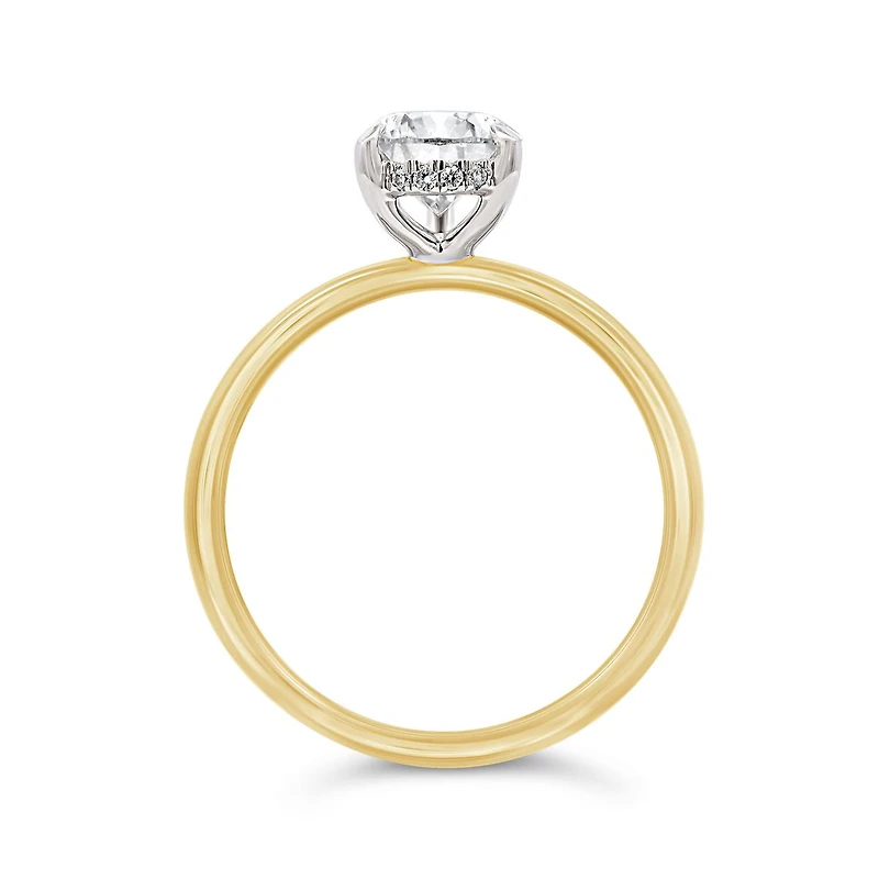 New Brilliance Lab Grown 1.58CTW Pear Cut Diamond Ring in 14K Yellow Gold