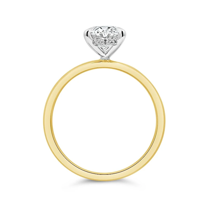 New Brilliance Lab Grown 1.57CTW Oval Cut Diamond Ring in 14K Yellow Gold