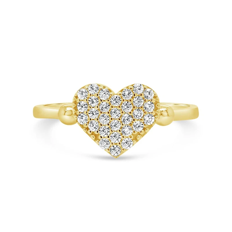 10K Yellow Gold Cubic Zirconia Heart Ring