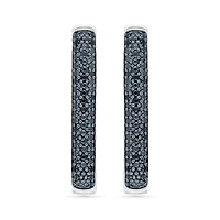Sterling Silver 0.45CTW Black Diamond Hoop Earrings