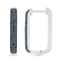 Sterling Silver 0.45CTW Black Diamond Hoop Earrings