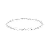 Sterling Silver 7" - 8" Adjustable Heart Link Bracelet