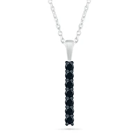 Sterling Silver 0.23CTW Black Diamond Line Pendant
