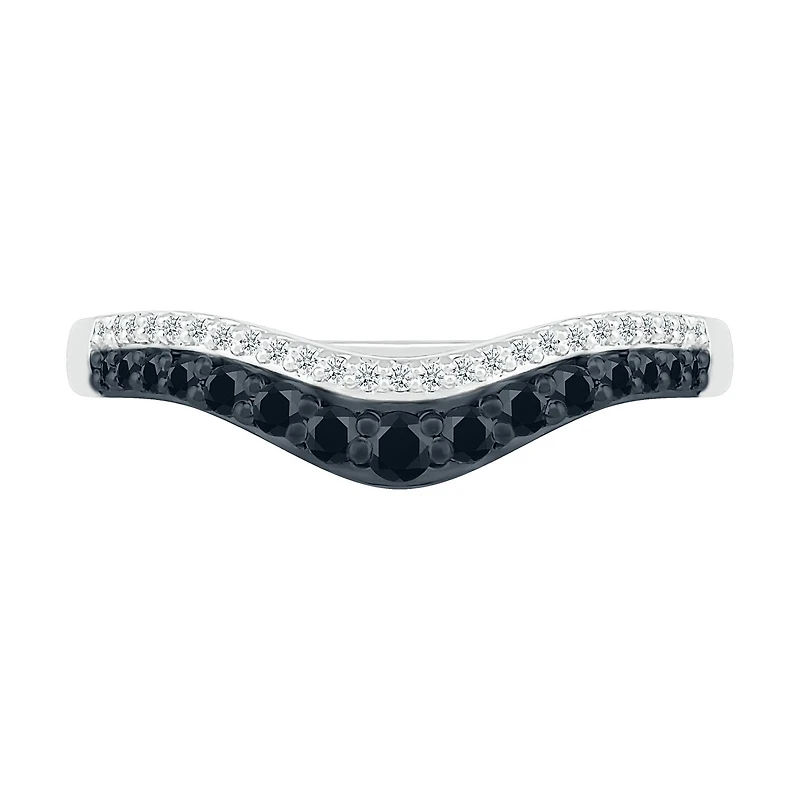 Sterling Silver 0.23CTW Black Diamond Fashion Band