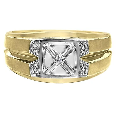 10K Yellow Gold Men's Diamond Ring