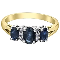 10K Yellow Gold Sapphire & Diamond Ring