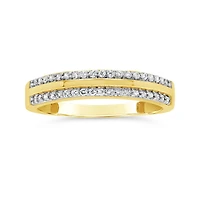 10K Yellow Gold 0.23CTW Diamond Double Row Stackable Ring