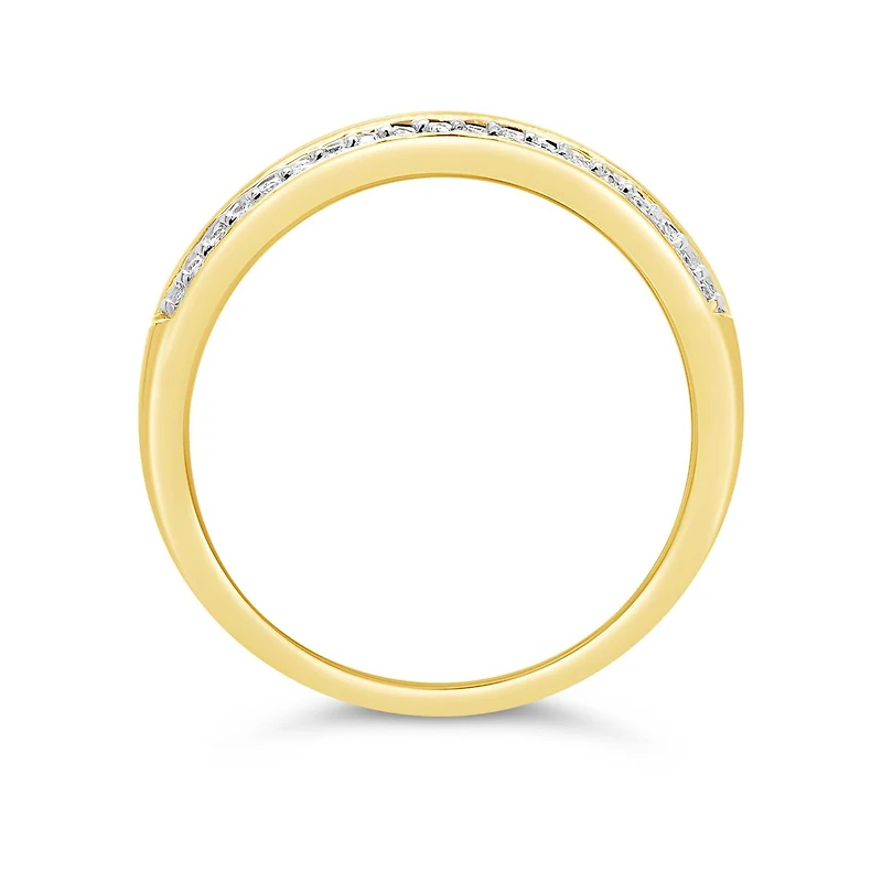 10K Yellow Gold 0.23CTW Diamond Double Row Stackable Ring