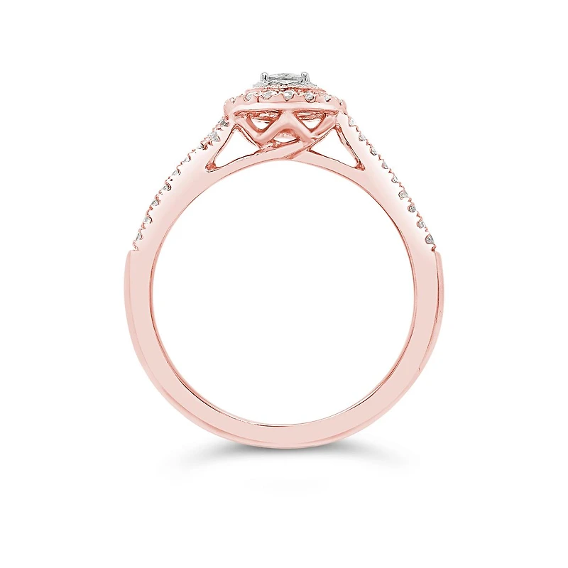 10K Rose Gold 0.50CTW Pear Shaped Diamond Bridal Set