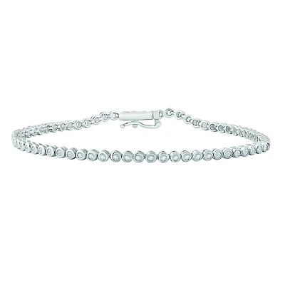 10K White Gold 1.00CTW Diamond Tennis Bracelet