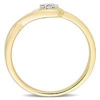Julianna B Yellow Plated Sterling Silver Diamond Promise Ring