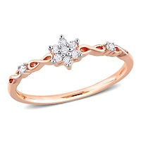 Julianna B Rose Plated Sterling Silver Diamond Promise Ring