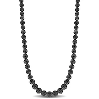 Julianna B Sterling Silver 0.99CTW Black Diamond Tennis Necklace