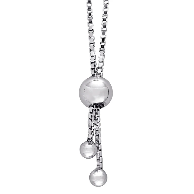 Julianna B Sterling Silver 0.24CTW Diamond Bolo Bracelet