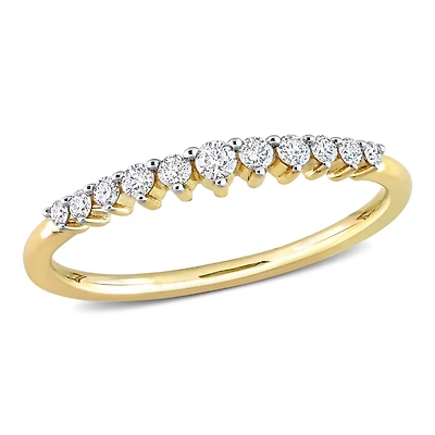 Julianna B 10K Yellow Gold 0.21CTW Diamond Stackable Ring