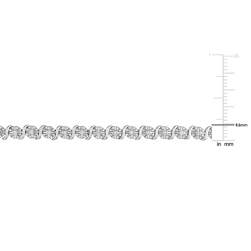 Julianna B Sterling Silver 0.52CTW Diamond Tennis Necklace