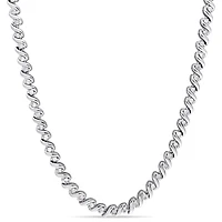 Julianna B Sterling Silver 1.05CTW Diamond Tennis Necklace