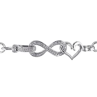 Julianna B Sterling Silver Diamond Link Infinity Bracelet