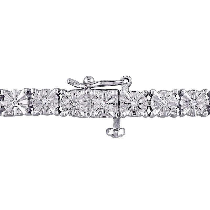 Julianna B Sterling Silver 0.25CTW Diamond Tennis Bracelet