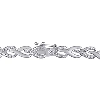 Julianna B Sterling Silver 1.00CTW Diamond Link Bracelet