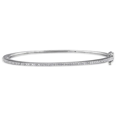 Julianna B Sterling Silver 0.24CTW Diamond Bangle