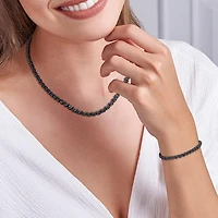 Julianna B Sterling Silver 1.48CTW Black Diamond Necklace & Bracelet Set