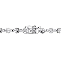 Julianna B Sterling Silver 0.98CTW Diamond Double Layer Tennis Necklace