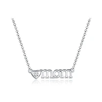 Sterling Silver Cubic Zirconia 19" Mom Necklace