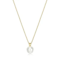 Elle Simpatico Gold Plated White Shell 17" + 3" Necklace