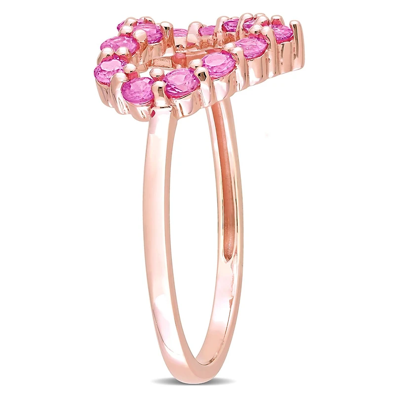 Julianna B 10K Rose Gold Pink Sapphire Heart Ring