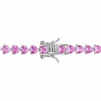 Julianna B Sterling Silver Created Pink Sapphire Bracelet 7.5