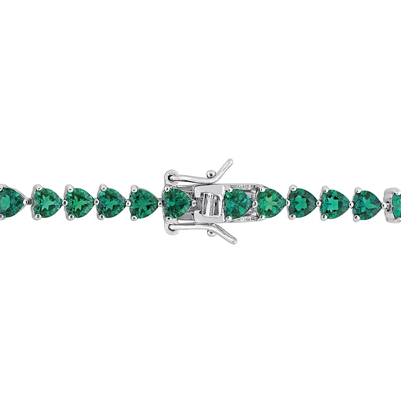 Julianna B Sterling Silver Created Emerald Bracelet 7.5