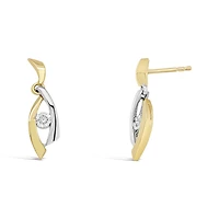 Glacier Fire 10K Yellow and White Gold Canadian 0.05CTW Diamond Dangle Earrings