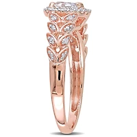 Julianna B 10K Rose Gold Created White Sapphire and Diamond Heart Ring