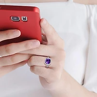 Julianna B Sterling Silver Purple and White Cubic Zirconia Ring