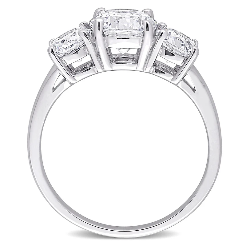 Julianna B Sterling Silver Cubic Zirconia 3 Stone Ring