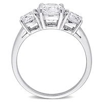Julianna B Sterling Silver Cubic Zirconia 3 Stone Ring