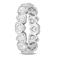 Julianna B Sterling Silver Cubic Zirconia Heart Eternity Band