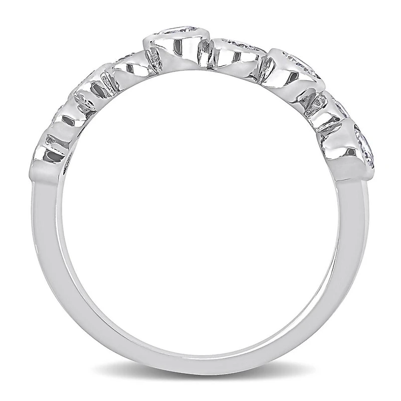 Julianna B Sterling Silver Cubic Zirconia Zig Zag Ring