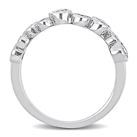 Julianna B Sterling Silver Cubic Zirconia Zig Zag Ring