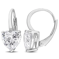 Julianna B Sterling Silver Cubic Zirconia Heart Earrings