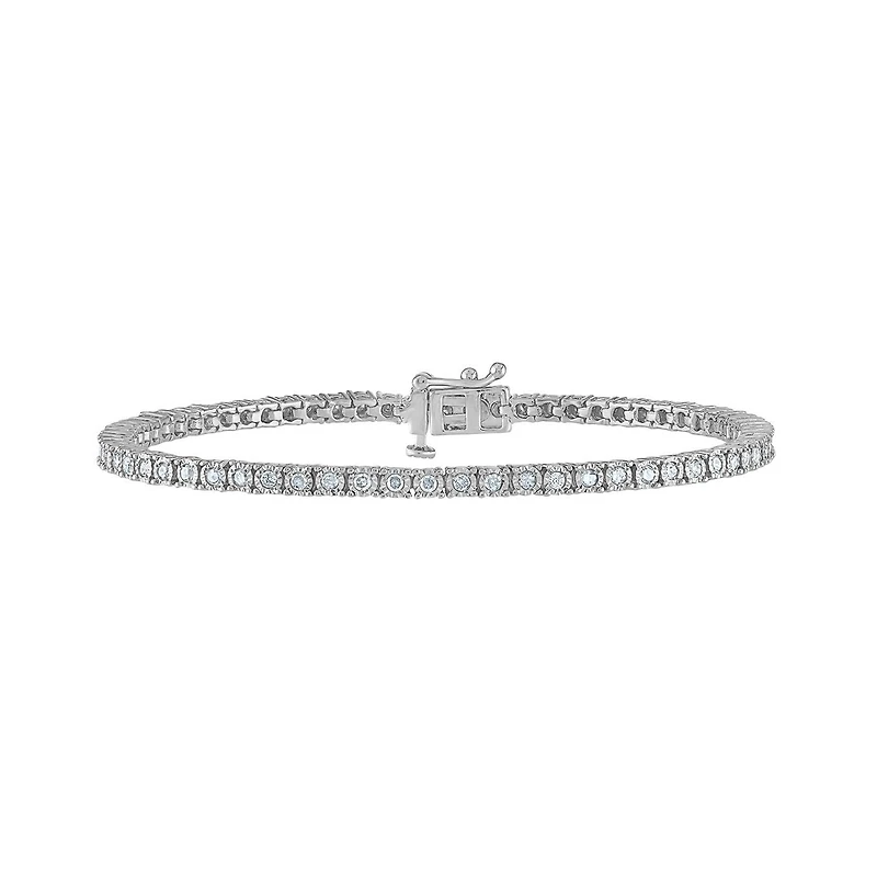 Sterling Silver 0.95CTW Diamond Tennis Bracelet