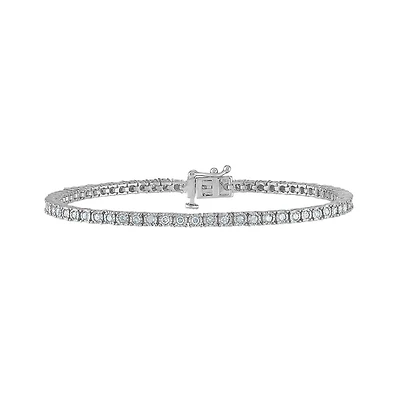 Sterling Silver 0.95CTW Diamond Tennis Bracelet