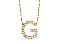 Bella Moda 10K Yellow Gold 0.11CTW Diamond Initial "G" Necklace