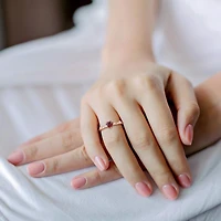 Julianna B 10K Rose Gold Garnet and White Topaz Heart Ring