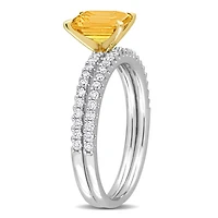 Julianna B 14K White & Yellow Gold Citrine and Diamond Bridal Set