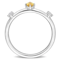 Julianna B Sterling Silver Citrine and White Topaz Ring