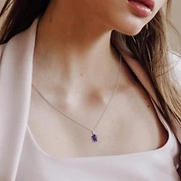 Julianna B Sterling Silver Created Sapphire Pendant